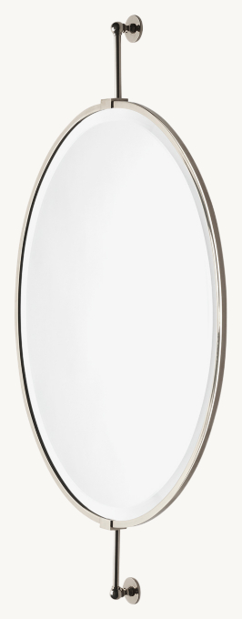 Waterworks Crystal Wall-Mounted Oval Mirror On Bar