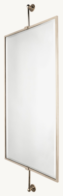 Waterworks Crystal Wall-Mounted Rectangular Mirror On Bar
