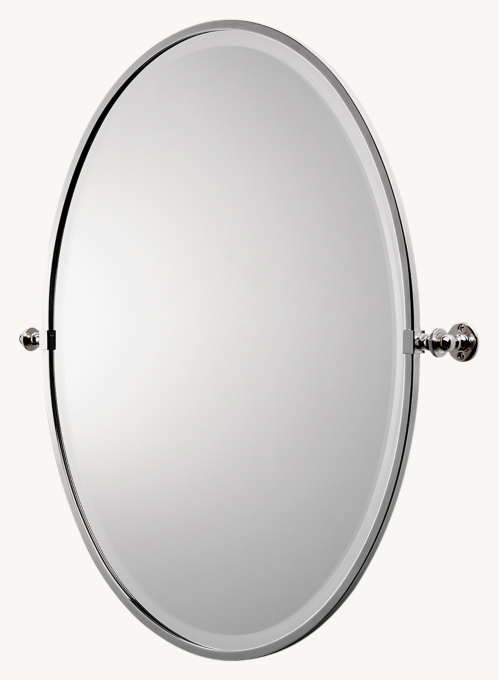 Waterworks Crystal Metal Oval Wall-Mounted Tilting Mirror