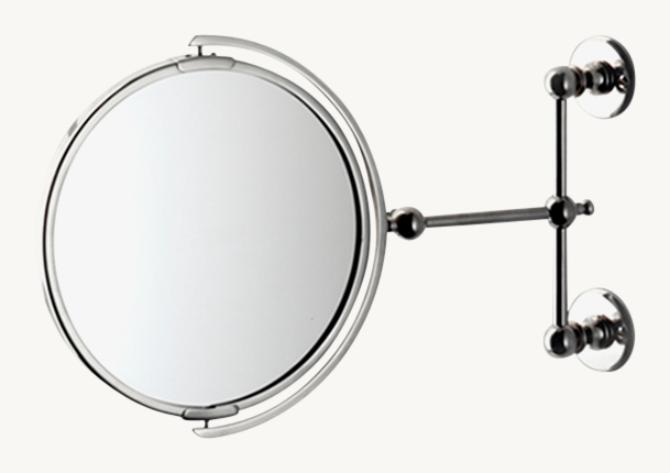Waterworks Crystal Wall-Mounted 6 1/4\" Dia. Magnifying Extension Mirror