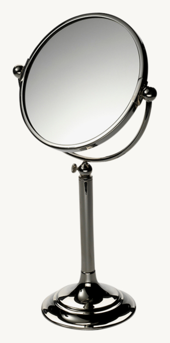 Waterworks Essentials Freestanding Adjustable Tall 7 1/4\" Dia. Magnifying Mirror