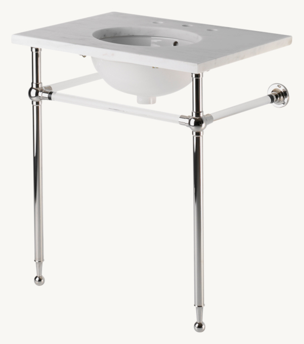 Waterworks Crystal Metal Round Two-Leg Single Washstand