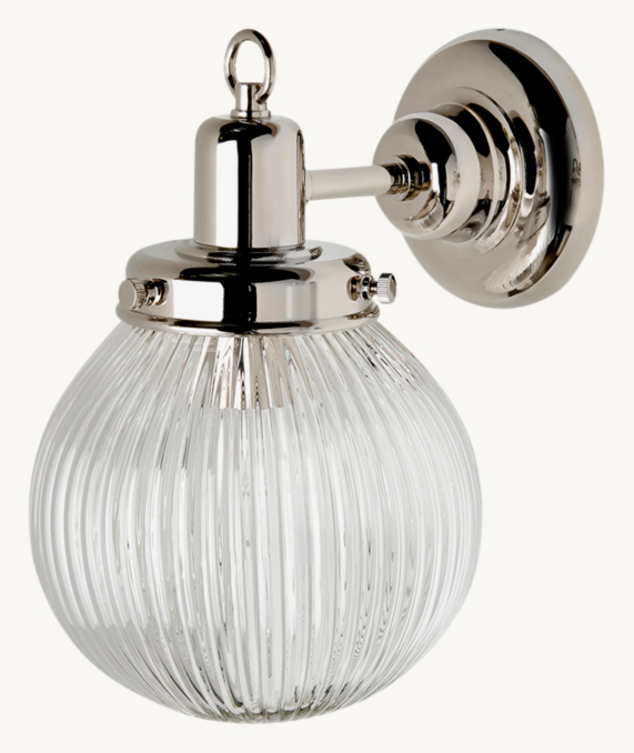 Waterworks Aurora Wall-Mounted Single-Arm Sconce With Glass Shade