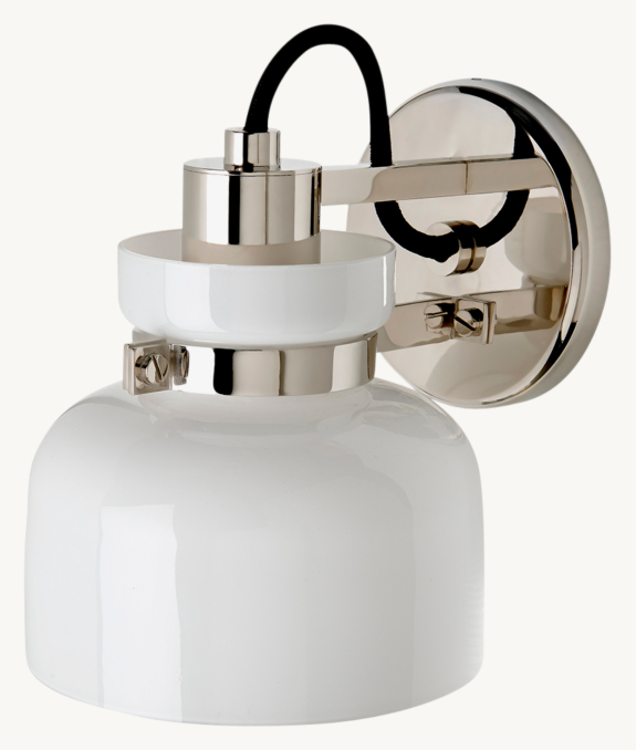 Waterworks Helio Wall-Mounted Single-Arm Sconce With Glass Shade
