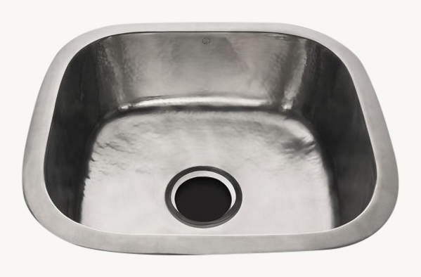 Waterworks Normandy Hammered Copper Square Kitchen Sink With Center Drain