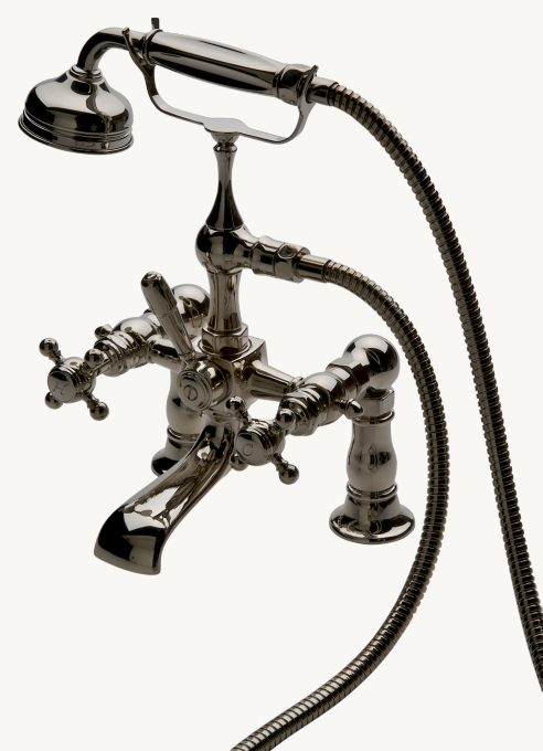 Waterworks Julia Exposed Tub Filler With Handshower And Metal Lever Diverter