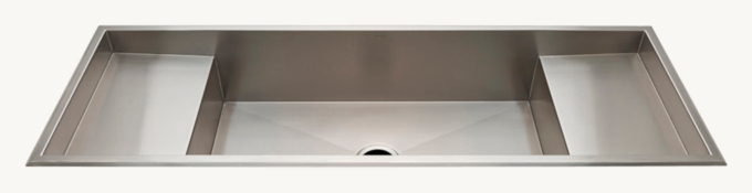 Waterworks Kerr Stainless Steel Kitchen Sink With Center Drain And Workspace
