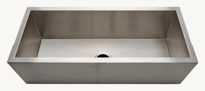 Waterworks Kerr Stainless Steel Ranchhouse Apron Kitchen Sink With Center Drain