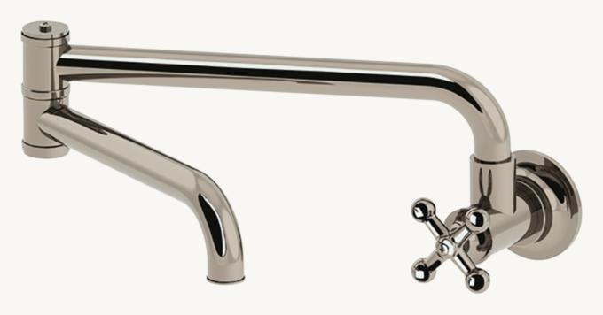 Waterworks Dash Wall-Mounted Articulated Pot Filler With Metal Cross Handle