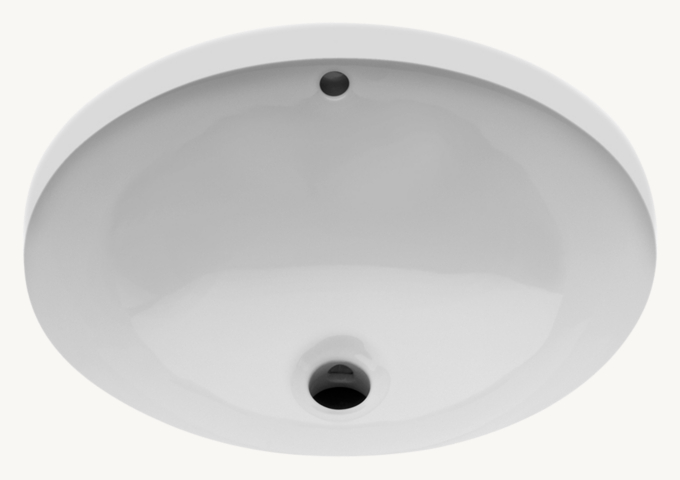 Waterworks Saxby Drop-In Or Undermount Oval Single Glazed Vitreous China Lavatory Sink 