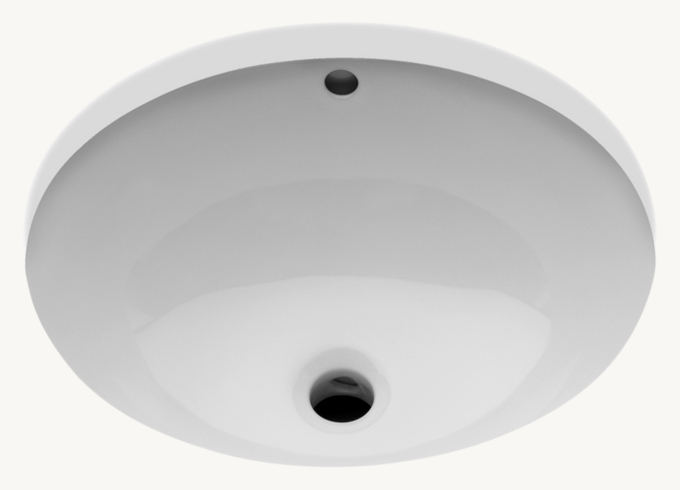 Waterworks Saxby Drop-In Or Undermount Oval Single Glazed Vitreous China Lavatory Sink