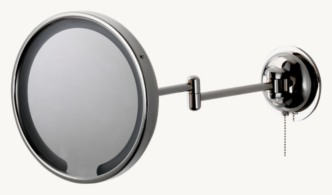 Waterworks Waterworks Wall-Mounted 9 3/16\" Dia. Magnifying And Illuminating Led Extension Mirror