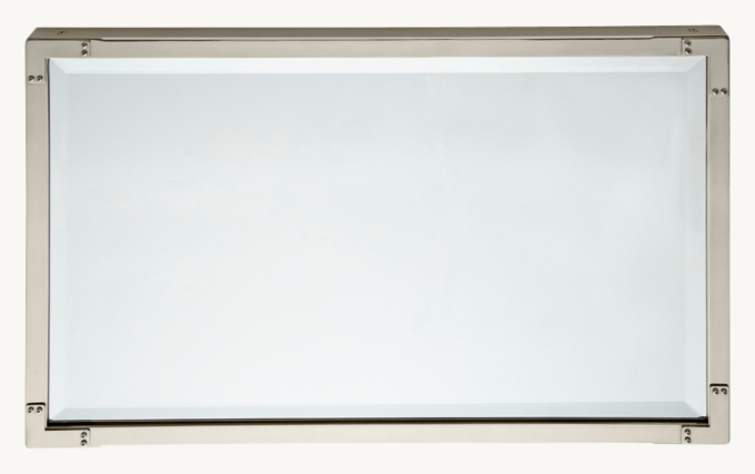 Waterworks R.W. Atlas Metal Rectangular Wall-Mounted Stationary Mirror-Horizontal 
