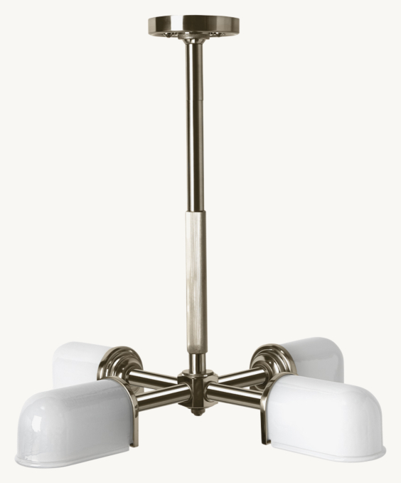 Waterworks R.W. Atlas Ceiling-Mounted Four Light Pendant With Glass Shades