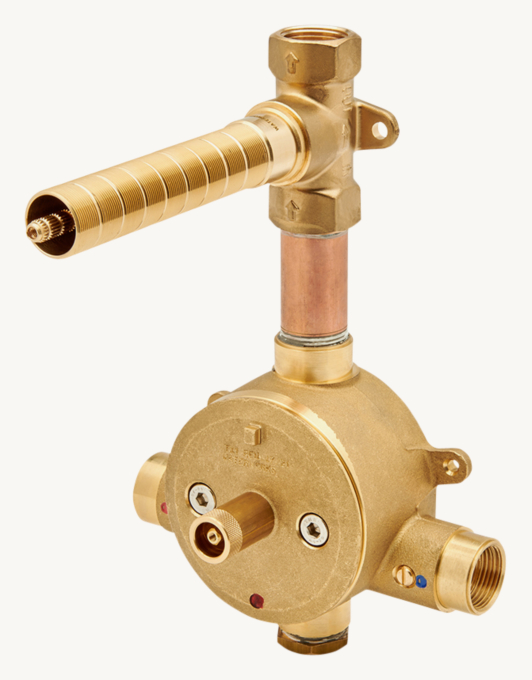 Waterworks Viaworks 3/4\" Thermostatic Valve With Integrated Volume-Control With 5 3/4\" Spread