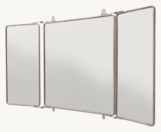 Waterworks Daphne Metal Rectangular Wall-Mounted Trifold Mirror