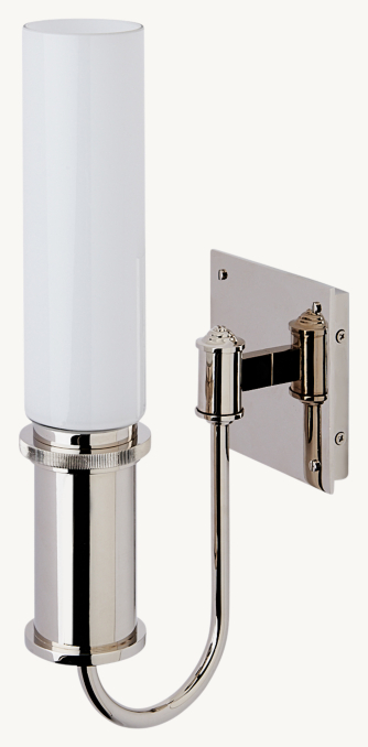 Waterworks Henry Chronos Wall-Mounted Single Swing-Arm Sconce With Glass Shade