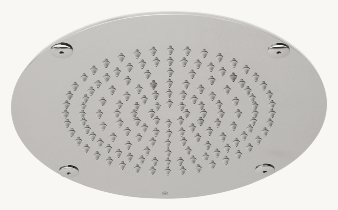 Waterworks Universal Recessed 10\" Round Rain  Showerhead With Circular Spray Pattern