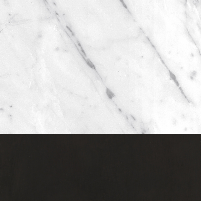 Polished Italian Carrara Marble/ Bronze 