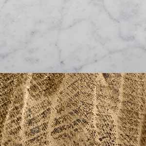 Italian Carrara Marble/ Forged Brass