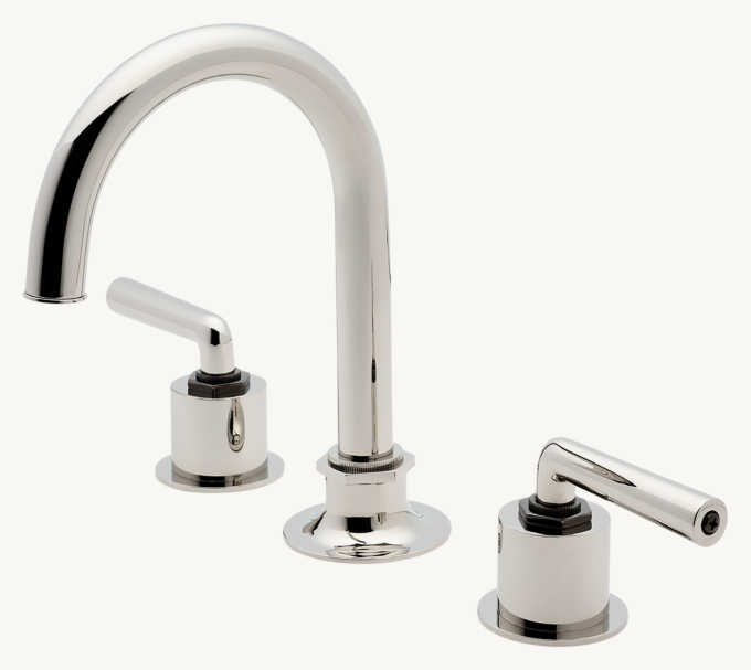 Waterworks Henry Gooseneck Lavatory Faucet With Two-Tone Lever Handles