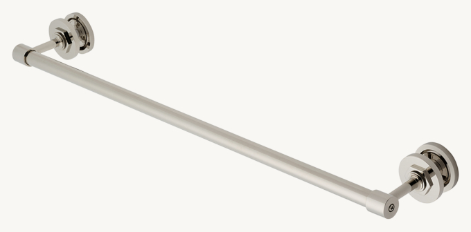 Waterworks Henry 24\" Single-Sided Glass-Mounted Towel Bar