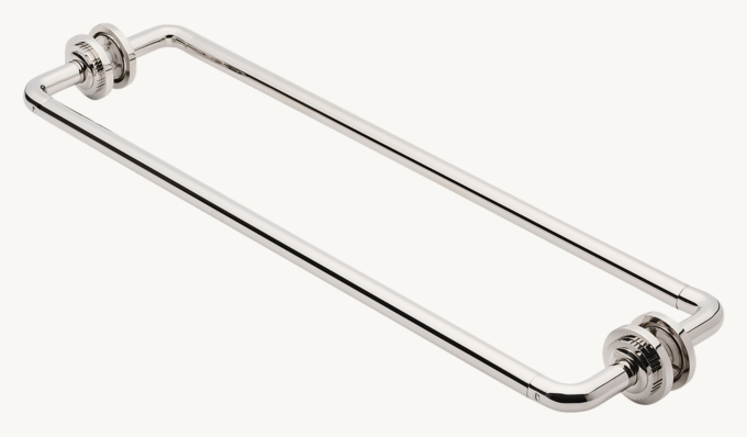 Waterworks Henry Chronos 24\" Double-Sided Glass-Mounted Towel Bars