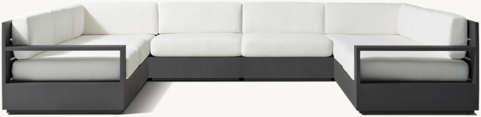 Front view of Marbella Aluminum Modular Customizable Sectional 