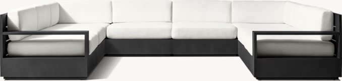 Front view of Marbella Aluminum Luxe Modular U-Sofa Sectional 