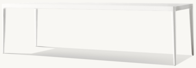 Three Quarter view of Laurel Aluminum Rectangular Dining Table 