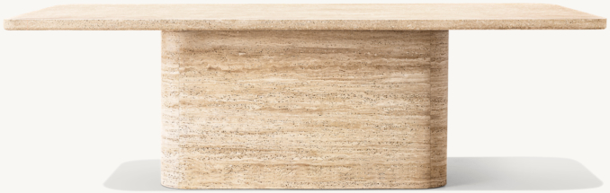 Front view of Vitolo Carved Outdoor Rectangular Dining Table 