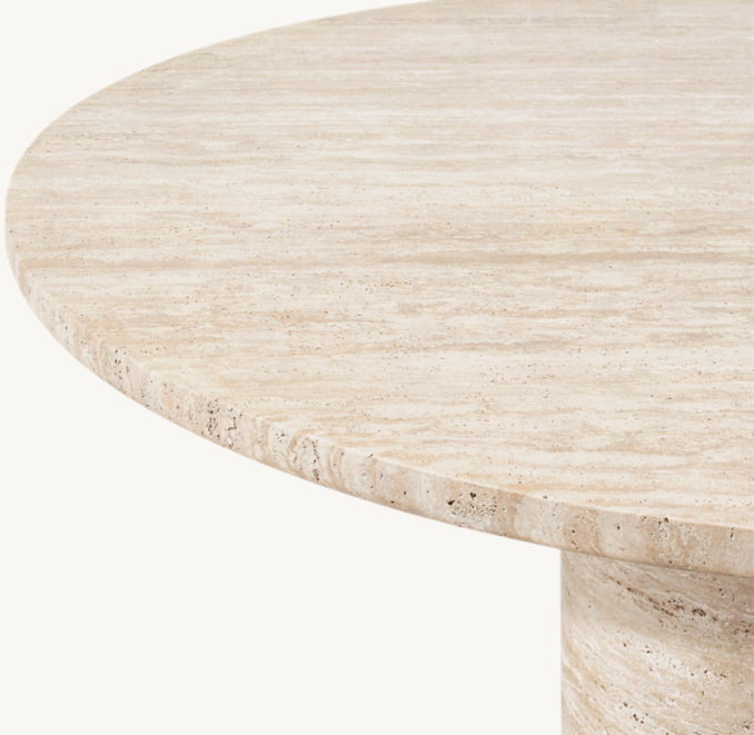 Top view of Vitolo Carved Outdoor Round Dining Table 