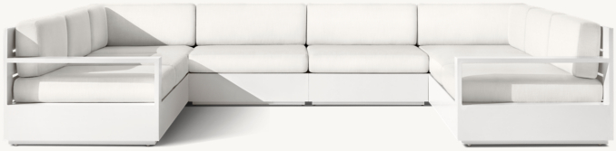 Front view of Marbella Aluminum Modular U-Sofa Sectional 