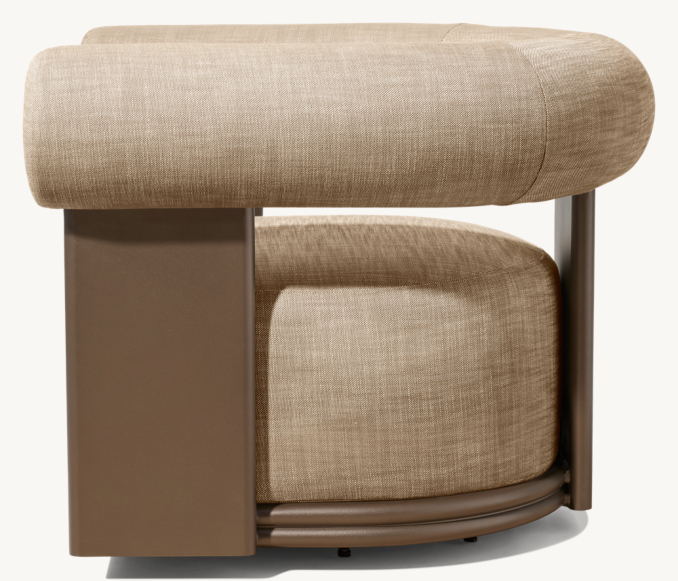 Three Quarter view of Bondi Aluminum Swivel Lounge Chair  