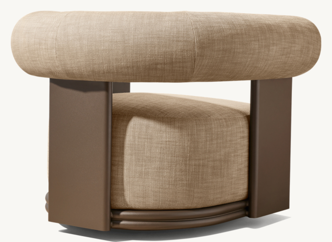 Three Quarter Back view of Bondi Aluminum Swivel Lounge Chair  