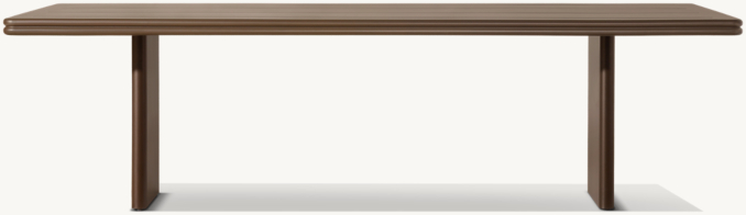 Front view of Bondi Aluminum Rectangular Dining Table  