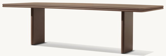 Three Quarter view of Bondi Aluminum Rectangular Dining Table  