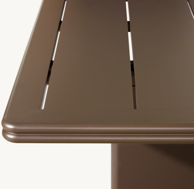 Top view of Bondi Aluminum Rectangular Dining Table  