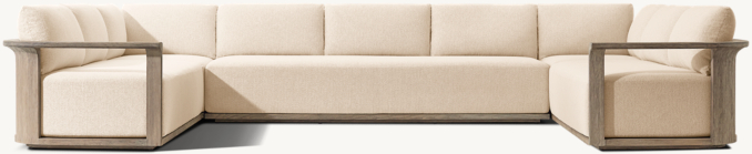 Front view of Lagos Teak Customizable Sectional 
