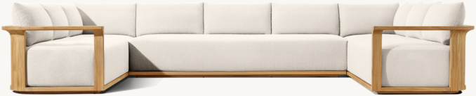 Front view of Lagos Teak U-Sectional 