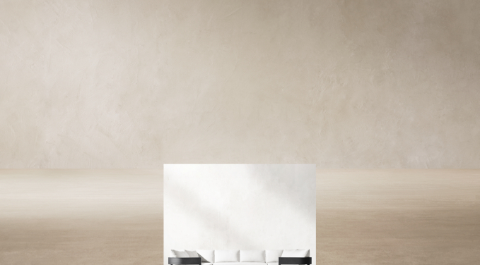 Front view of Balmain Aluminum Customizable Sectional 