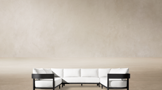 Front view of Balmain Aluminum Customizable Sectional 