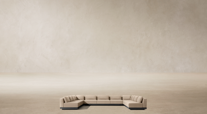 Front view of Santos Aluminum Modular Customizable Sectional 