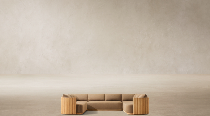 Front view of Byron Teak Customizable Sectional 