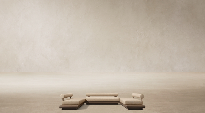 Front view of Bondi Aluminum Customizable Modular Sectional  