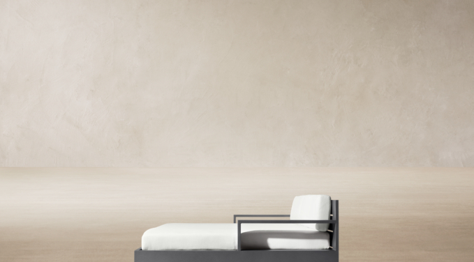 Three Quarter view of Marbella Aluminum Daybed - Frame Only 