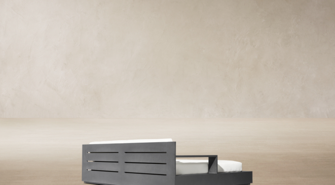 Three Quarter Back view of Marbella Aluminum Daybed 