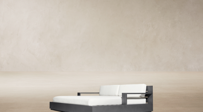 Three Quarter view of Marbella Aluminum Daybed 