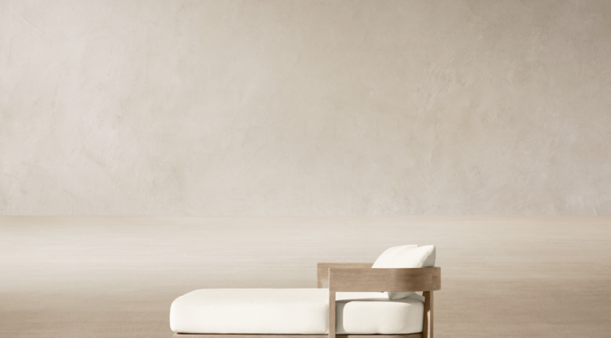 Three Quarter view of Balmain Teak Daybed - Frame Only 