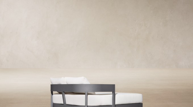 Three Quarter Back view of Balmain Aluminum Daybed - Frame Only 